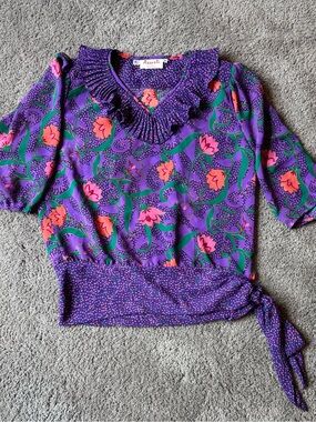 Purple Susan Freis (Assorti) vintage 1980s blouse - Size M